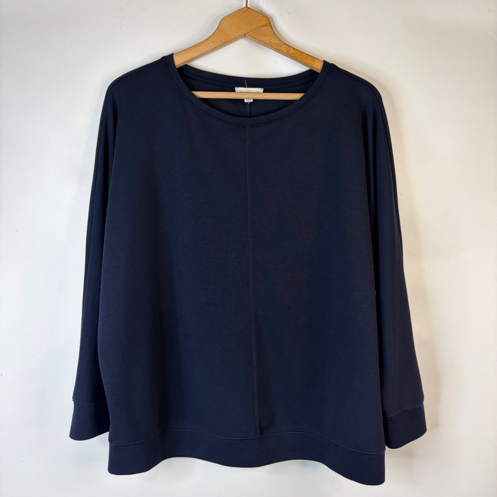 Westbound Sweatshirt Women Large Navy Blue Long Sleeve Center Seam Relaxed Fit